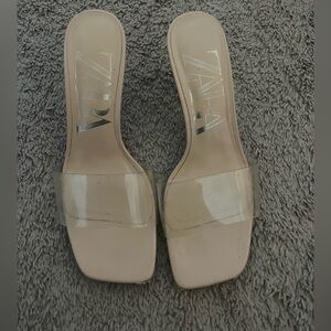 zara clear kitten heels